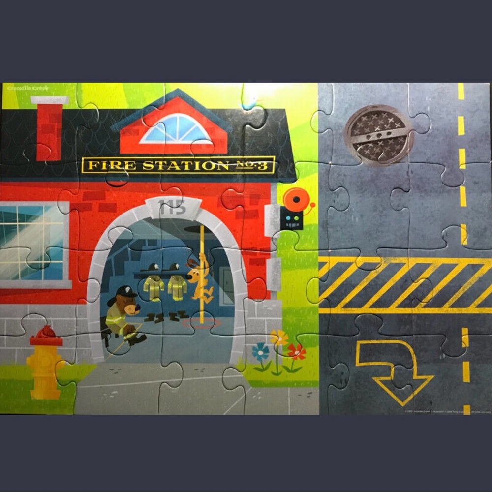 Crocodile Creek FIRE STATION 24 Piece Puzzle (age 2+)